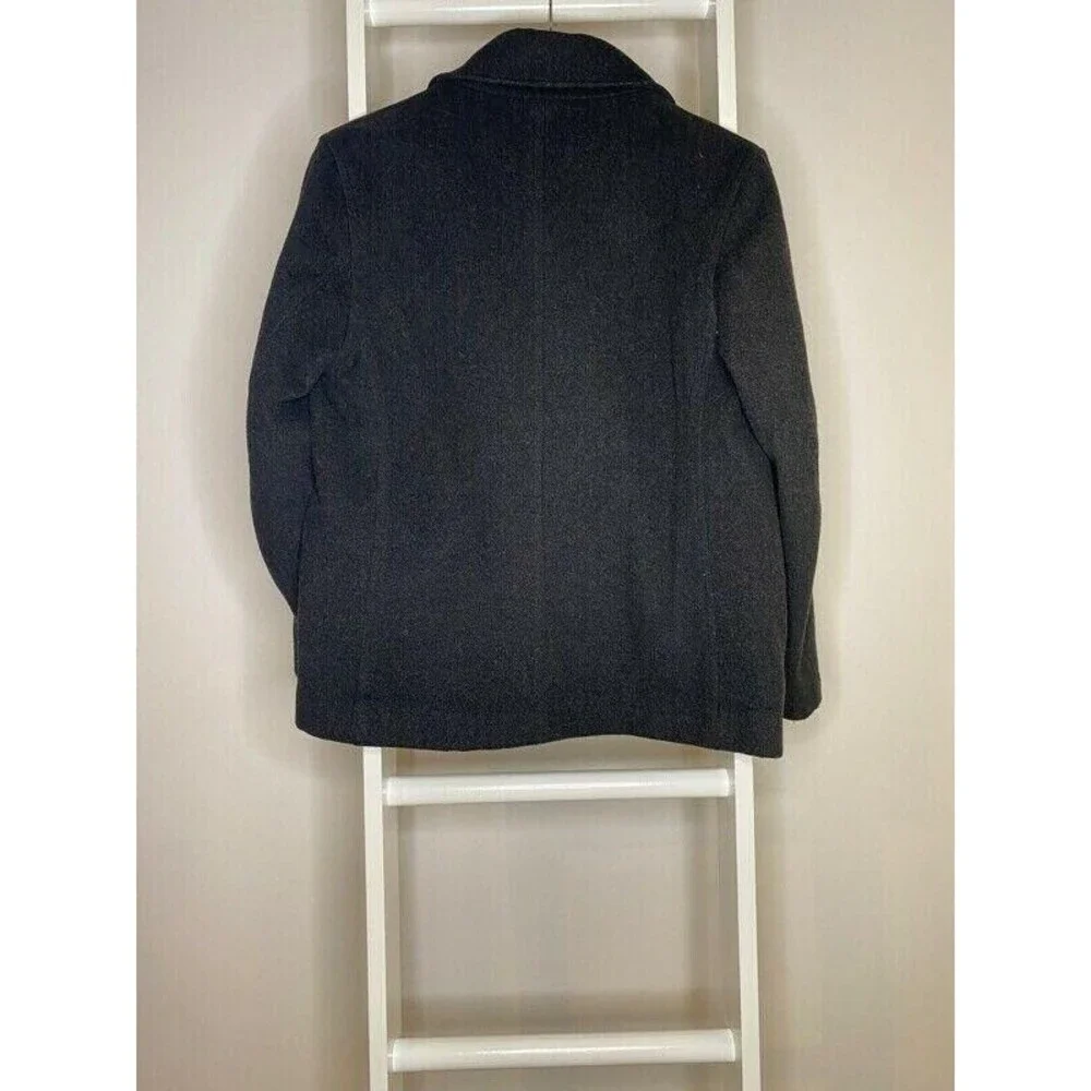 J Crew Peacoat Womens Small Gray Collared Double Breasted Lined Wool Blend - Picture 2 of 9